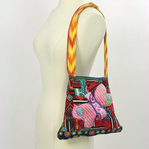 Vintage 70s Quilted bag Hand quilted Butterfly bag Boho bag Hippie fabric bag Signed bag Butterfly quilted handbag Handmade Applique bag - shabbybabe
 - 1