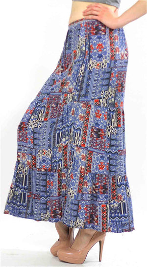 Vintage 90s grunge boho tiered patchwork maxi skirt - shabbybabe
 - 1