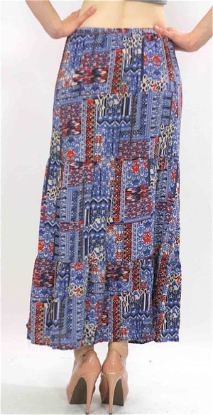 Vintage 90s grunge boho tiered patchwork maxi skirt - shabbybabe
 - 4