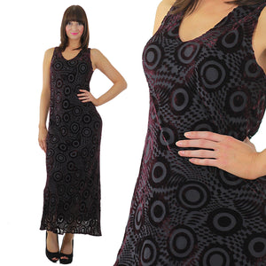 Burnout velvet dress purple silk party 1990s Grunge Medium - shabbybabe
 - 2