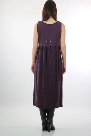 Jumper Dress Vintage 1990s grunge Purple pinafore maxi sleeveless waffle sundress Festival Medium 2143 - shabbybabe
 - 4