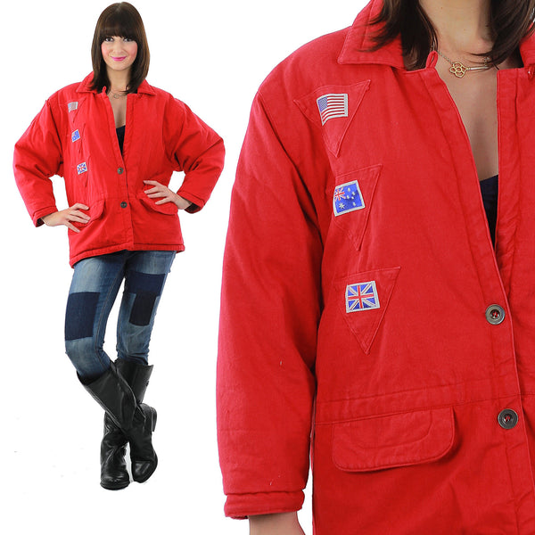 Vintage 80s Boho Flag Sailor Nautical jacket coat Parka Jacket - shabbybabe
 - 1
