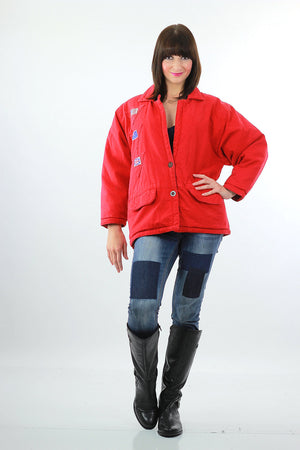 Vintage 80s Boho Flag Sailor Nautical jacket coat Parka Jacket - shabbybabe
 - 2