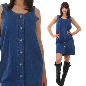 Grunge button up denim shift mini dress - shabbybabe
 - 2