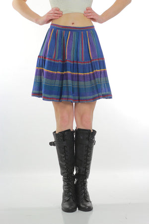 Vintage 1990s Grunge skirt Neon striped mini skirt Boho mini skirt Hippie mini skirt Sheer gauze mini skirt Festival M - shabbybabe
 - 4