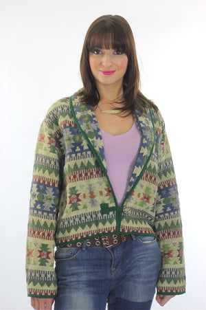 70s boho hippie cotton tribal cropped jacket - shabbybabe
 - 3