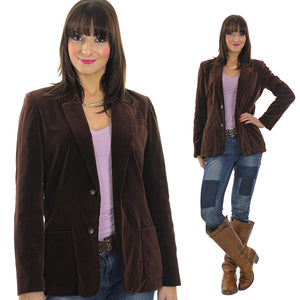 Brown velvet jacket blazer Boho hippie  Festival jacket  M Tall - shabbybabe
 - 2