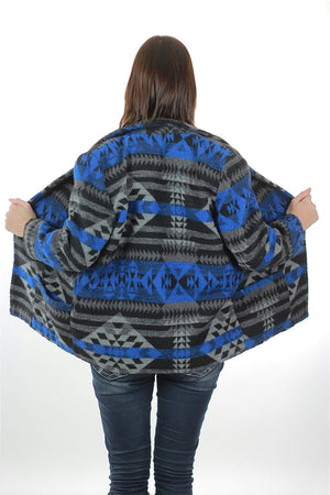 80s Southwestern Boho geometric blanket jacket - shabbybabe
 - 4