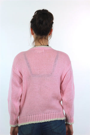 Hand knit pink Teddy Bear sweater - shabbybabe
 - 5