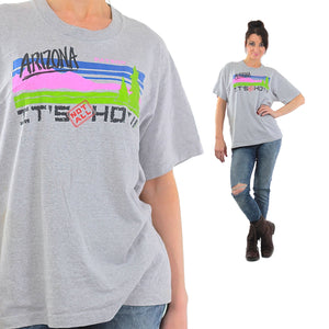 Mountain shirt Arizona Tshirt 90s shirt Neon graphic Vintage Retro Oversized T shirt Green pink southwestern Extra Large - shabbybabe
 - 1