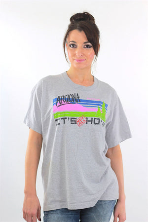 Mountain shirt Arizona Tshirt 90s shirt Neon graphic Vintage Retro Oversized T shirt Green pink southwestern Extra Large - shabbybabe
 - 2