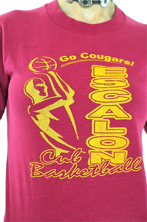Basketball Escalon Cougars T shirt California 80s Retro sports - shabbybabe
 - 1