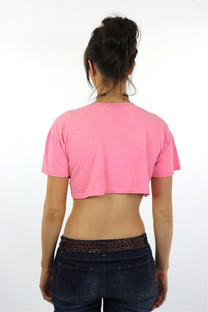 90s Ocean Pacific tropical crop top shirt pink slouchy retro graphic tee M - shabbybabe
 - 3