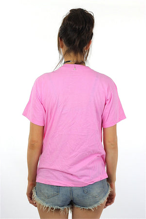 Graphic tshirt hot pink St. Thomas tee Nautical shirt Vintage 1990s Slouchy oversized short sleeve sports t shirt Medium - shabbybabe
 - 3