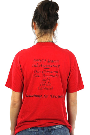 Music tshirt Opera shirt Vintage 1990s Grunge graphic tee red Cleveland Opera t shirt short sleeve slouchy oversize Large - shabbybabe
 - 3