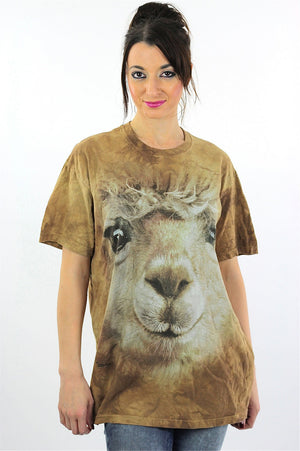 Lamb sheep shirt animal tshirt slouchy oversize graphic tee short sleeve wildlife print nature retro Unisex Large - shabbybabe
 - 2