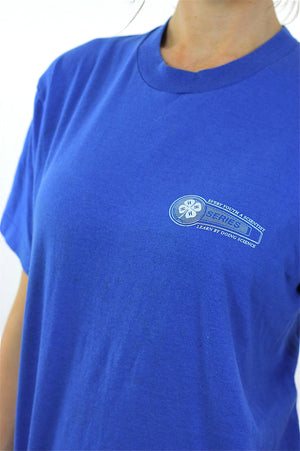 science shirt blue graphic tshirt Vintage 1990s Scientist top nerd geek tee retro slouchy oversize hipster t shirt Large - shabbybabe
 - 5