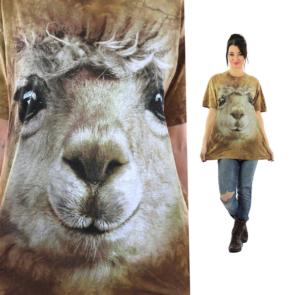 Lamb sheep shirt animal tshirt slouchy oversize graphic tee short sleeve wildlife print nature retro Unisex Large - shabbybabe
 - 1