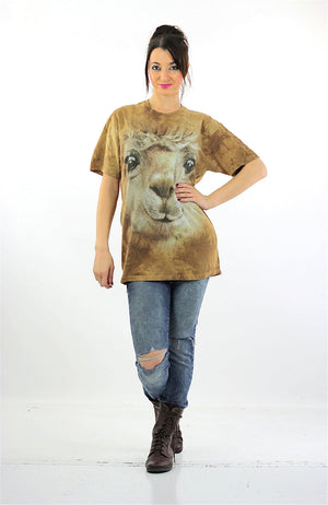 Lamb sheep shirt animal tshirt slouchy oversize graphic tee short sleeve wildlife print nature retro Unisex Large - shabbybabe
 - 4