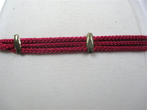Pink woven macrame peacock belt women's braided narrow skinny pink M L - shabbybabe
 - 3