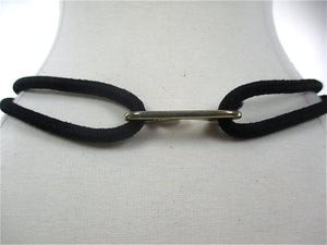 80s Black gold woven braided waist metallic belt - shabbybabe
 - 3