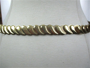 Vintage chain belt Disco metal gold skinny belt Hippie gypsy Vintage 1970s gold metallic stretch belt - shabbybabe
 - 3