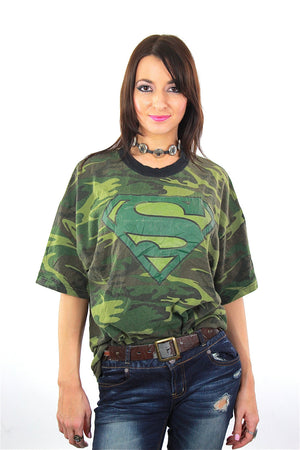 Camouflage shirt Army green Superman graphic t-shirt  XL - shabbybabe
 - 2