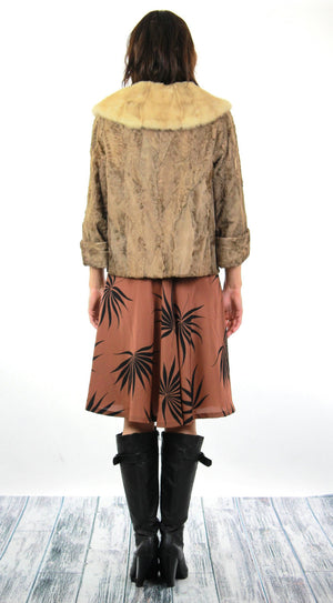 60s retro Mink fur jacket Lamb cocktail coat Bohemian - shabbybabe
 - 4