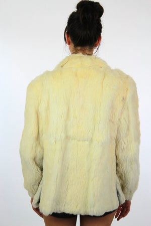 80s Glam rock white fur jacket rabbit fur chub coat - shabbybabe
 - 5