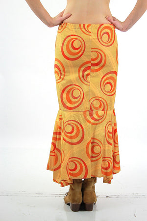 Vintage 1970s wiggle tiered ruffle boho skirt Bohemian Hippie - shabbybabe
 - 4