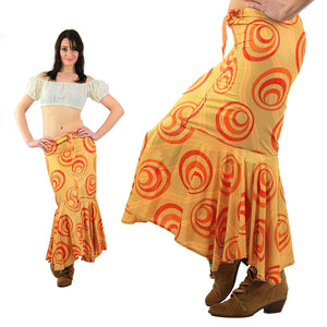 Vintage 1970s wiggle tiered ruffle boho skirt Bohemian Hippie - shabbybabe
 - 2