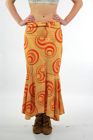 Vintage 1970s wiggle tiered ruffle boho skirt Bohemian Hippie - shabbybabe
 - 3