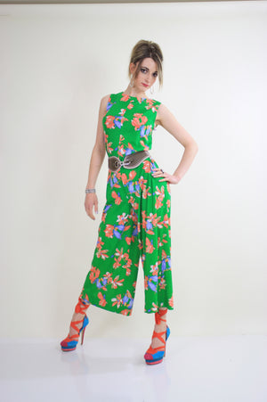 Vintage 70s Boho tropical bird floral romper jumpsuit - shabbybabe
 - 2
