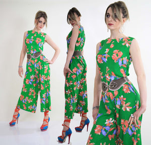 Vintage 70s Boho tropical bird floral romper jumpsuit - shabbybabe
 - 3