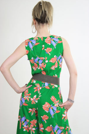Vintage 70s Boho tropical bird floral romper jumpsuit - shabbybabe
 - 6