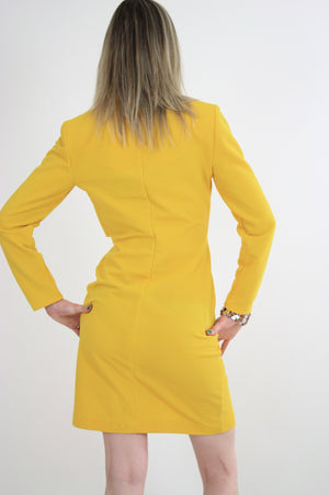 Vintage 60s mod yellow zipper mini dress - shabbybabe
 - 6