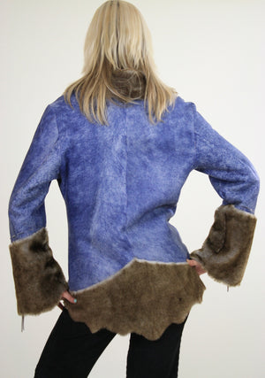 70s reversible jacket hippie boho faux fur faux leather - shabbybabe
 - 4