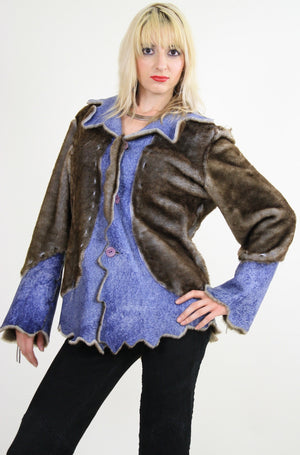 70s reversible jacket hippie boho faux fur faux leather - shabbybabe
 - 3
