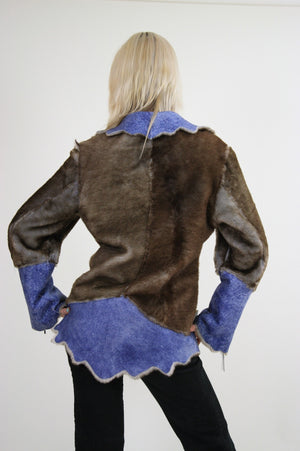 70s reversible jacket hippie boho faux fur faux leather - shabbybabe
 - 5