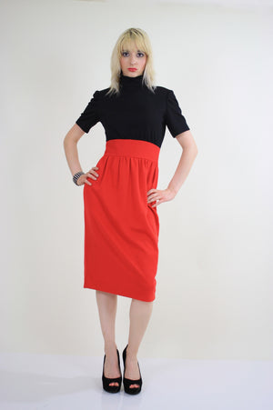 Vintage 80s Mod color block party cocktail dress - shabbybabe
 - 2