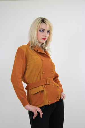 Vintage 60s hippie boho wool suede mod sweater jacket - shabbybabe
 - 3