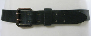 Vintage 70s Black leather belt double buckle - shabbybabe
 - 3