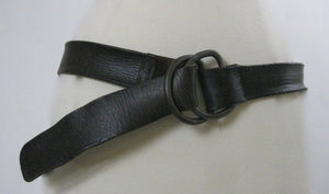 Vintage 70s leather belt D ring buckle adjustable Dark Brown - shabbybabe
 - 3