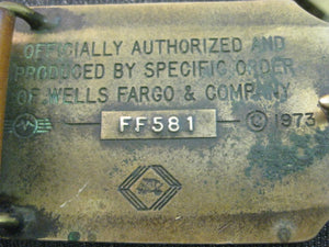Vintage 70s leather belt Well Fargo Buckle 1973 FF581 - shabbybabe
 - 4