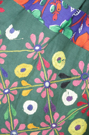 Vintage 70s Embroidered Hippie India Mirror skirt - shabbybabe
 - 3