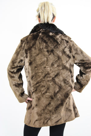 Vintage 60s Boho Hippie double breasted faux fur Coat - shabbybabe
 - 4