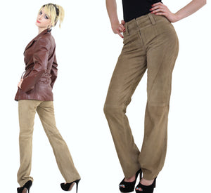 Vintage 90s Hilfiger Designer Suede Leather Pants - shabbybabe
 - 2
