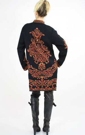 Vintage Gypsy Boho Festival paisley wool tunic coat - shabbybabe
 - 4
