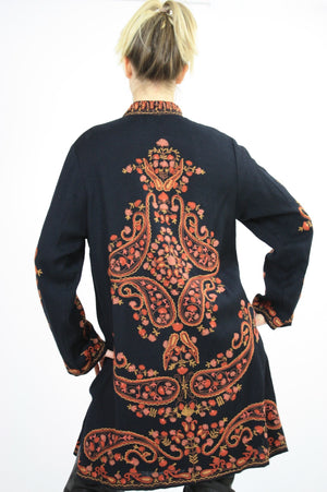 Vintage Gypsy Boho Festival paisley wool tunic coat - shabbybabe
 - 6