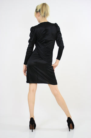 Vintage 1980s Black sequin mini dress - shabbybabe
 - 6